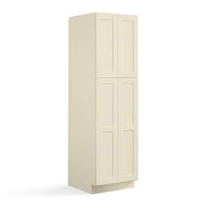 24 in. W x 24 in. D x 96 in. H in Antique White Plywood Ready to Assemble Floor Wall Pantry Kitchen Cabinet