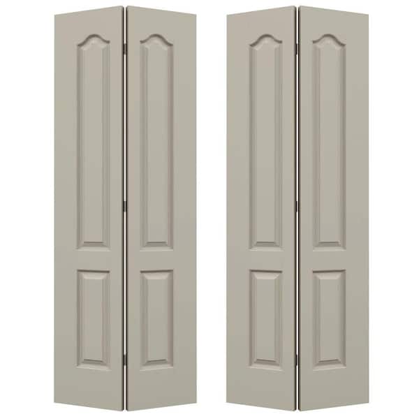 JELD-WEN 36 in. x 80 in. Princeton Desert Sand Painted Smooth Molded Composite Closet Bi-fold Double Door