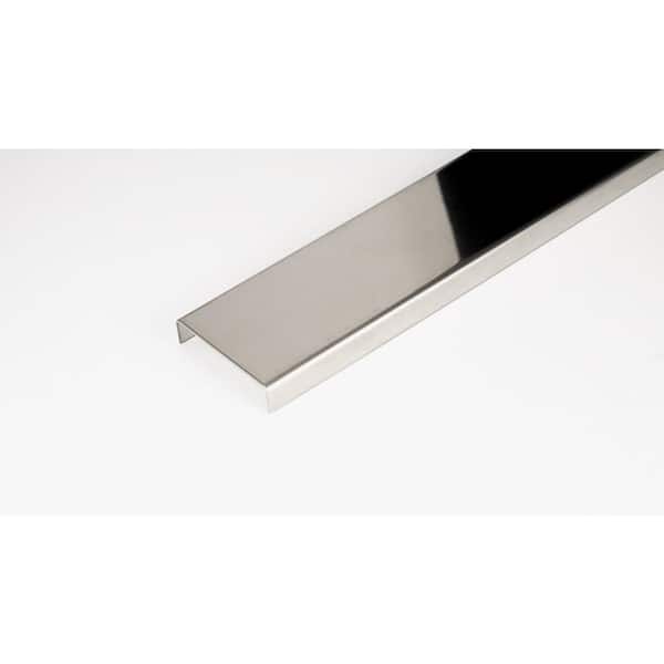 ACEROS SILVA LLC Mirrored Stainless Steel 1.37 in. W x 96 in. L Metal Tile Molding and Transition Trim