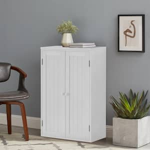 23.25 in. W x 12 in. D x 36 in. H White Linen Cabinet with 2 Doors and 2 Shelfs in White