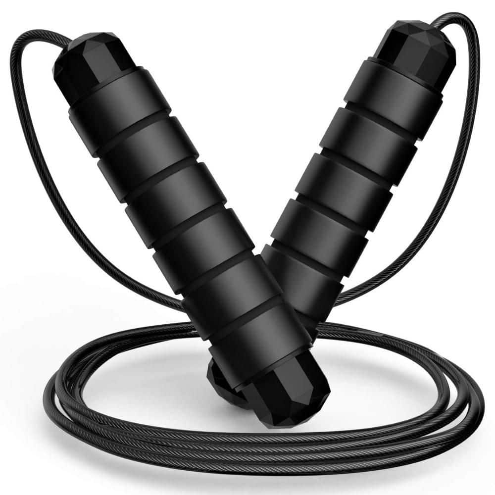 Jump Rope, Tangle‑Free Speed Skipping Rope with Ball Bearings, Adjustable Steel Cable, Foam Non‑Slip Handles (1‑Pack)