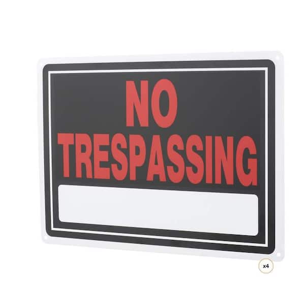 10 in. x 14 in. Aluminum No Trespassing Sign (4-Count)