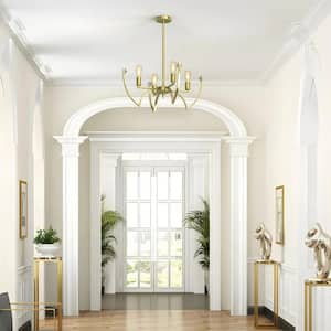 4-Light Gold Industrial Mid-Century Classic Chandelier Farmhouse Traditional Candlestick Chandeliers for Kitchen Island