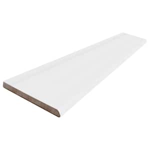 Terius Dolomite Warm White 3.54 in. x 23.54 in. Polished Marble Look Porcelain Bullnose Wall Trim (0.58 sq. ft. / Each)