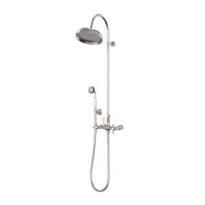 Abbey 10 in. x 28 in. 1/2 in. Shower Faucet Set with Handshower in Brushed Nickel