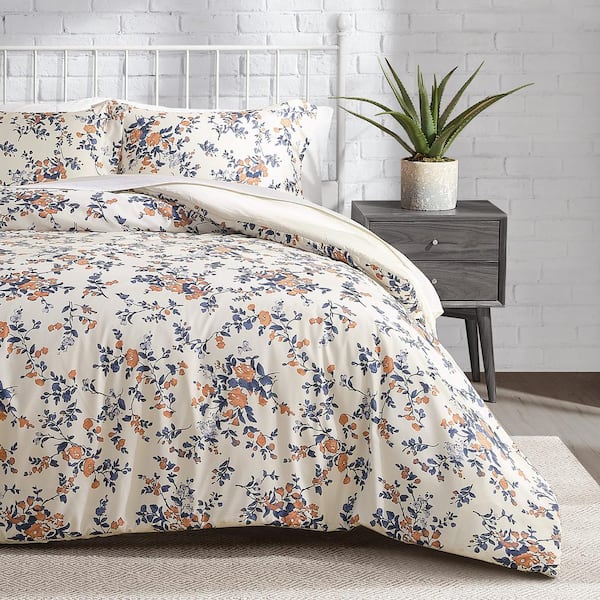 3pc Full/Queen Boho Reversible Printed Comforter & Sham Set Green Floral -  Threshold™
