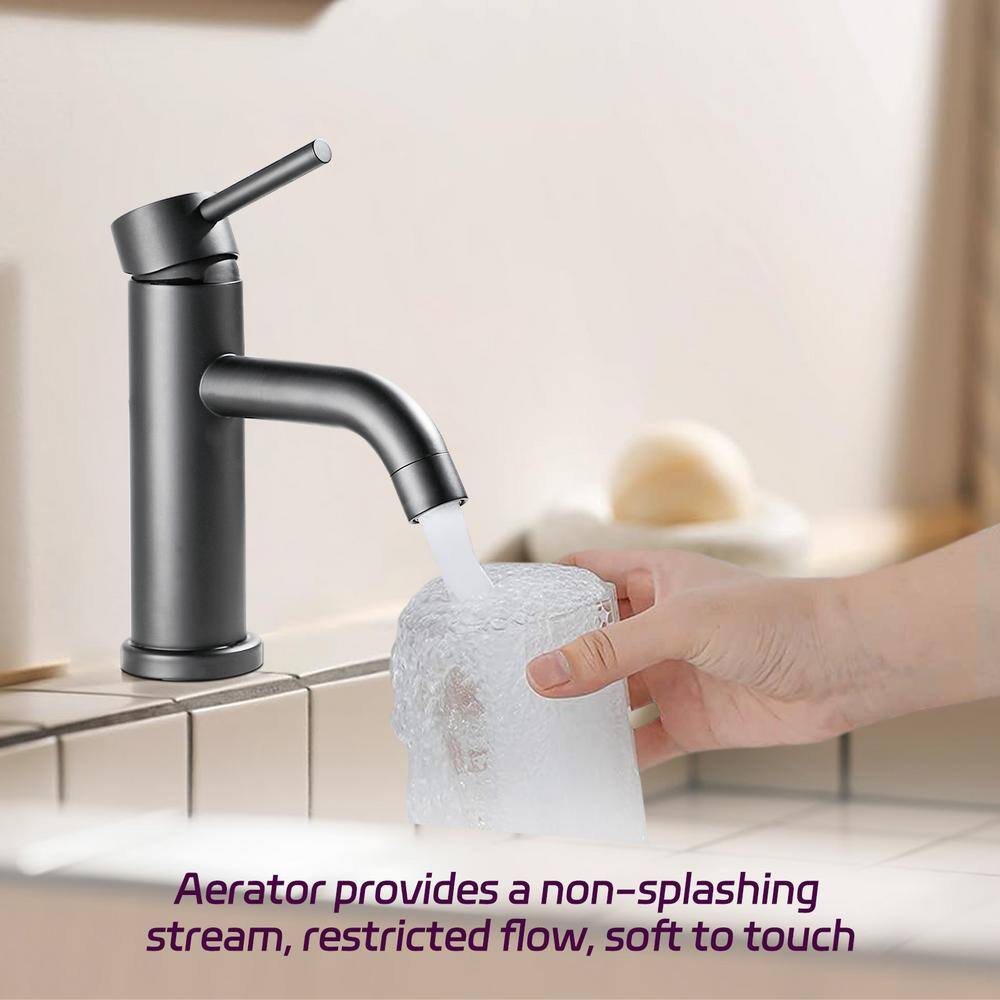 Matte Black Single Handle Deck Mounted Bathroom Faucet