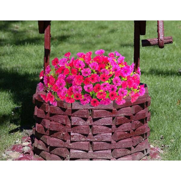 14 in. Pink Indoor/Outdoor Artificial Morning Glory Flower