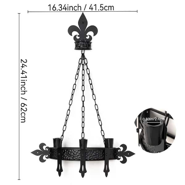 Black Gothic Victorian Iron Wall Candelabra Candle Sconce Set of 1