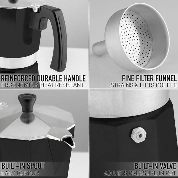 Zulay Kitchen 9-Cup Premium Moka Pot Stovetop Espresso Maker