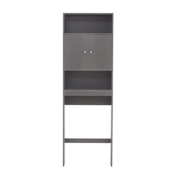 Aurora Decor Barley 7.87 in. W x 76.77 in. H x 24.8 in. D Gray Over-the-Toilet Storage