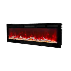 4780 BTU 60 in. Wall-Mounted/Built-In Electric Fireplace Insert with Remote Control & Double Overheat Protection