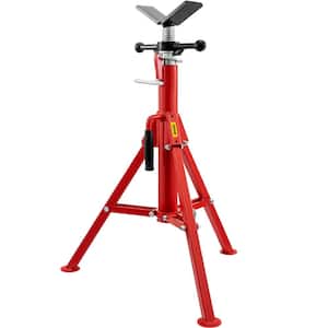 V Head Pipe Stand 24 in. to 42 in. Adjustable Height Steel Pipe Jack Stands 2500 lbs. Load for 1/8 in. to 12 in. Pipe