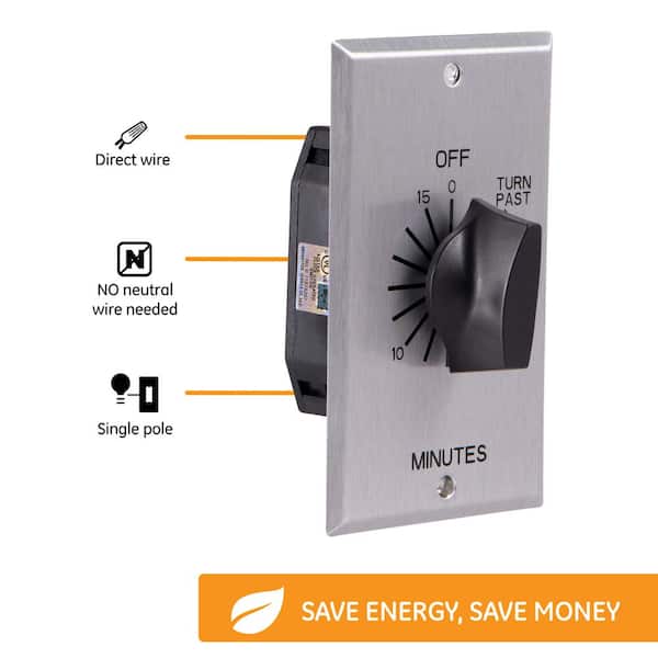 GE 20 Amp 15 Minute In-Wall Indoor Spring Wound Timer 07060