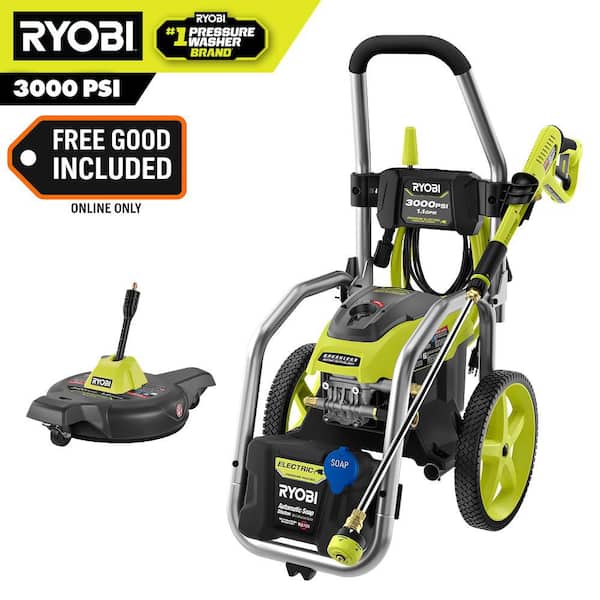 3000 PSI 1.1 GPM Cold Water Electric Pressure Washer and 12 in. Surface Cleaner with Caster Wheels