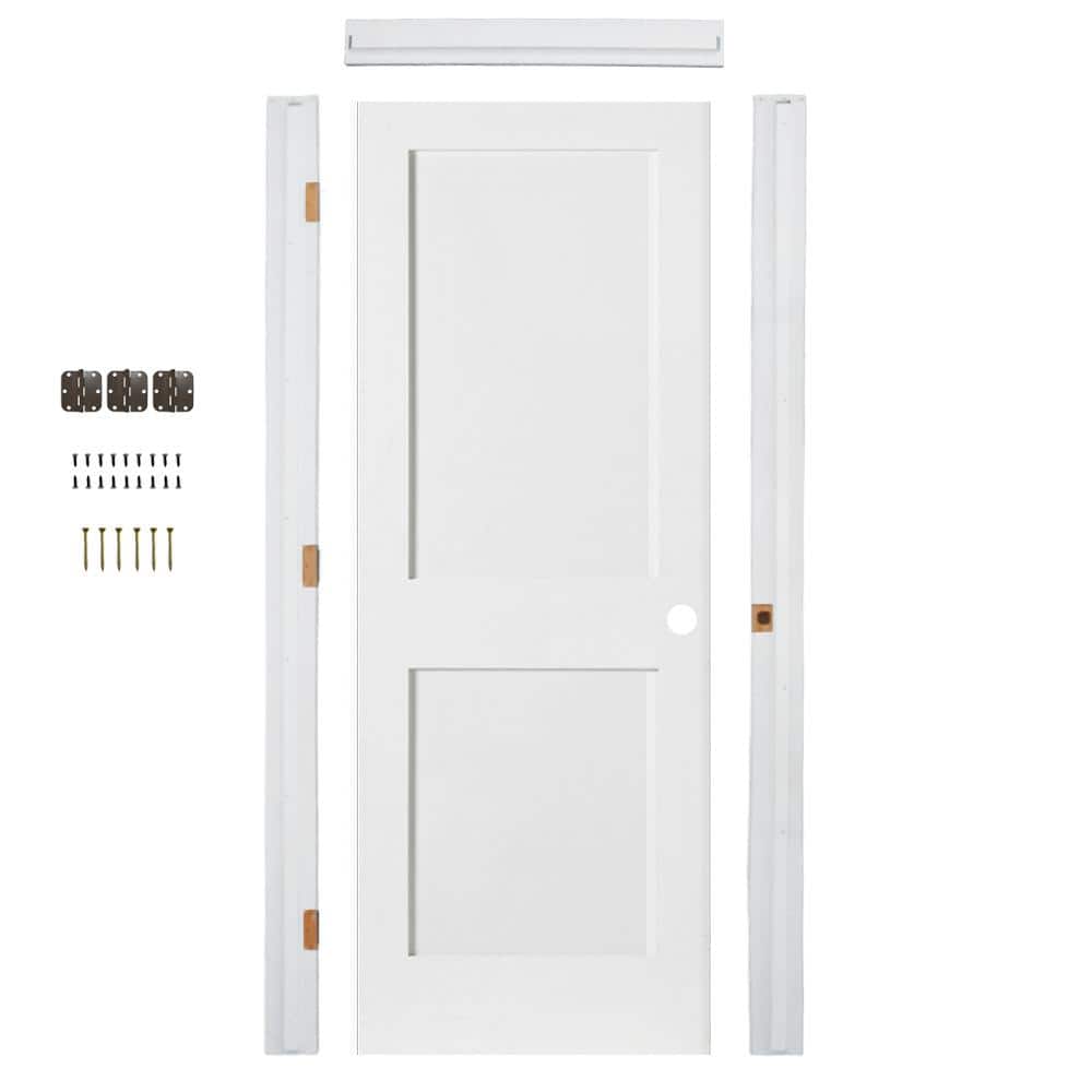 Krosswood Doors 32in.x80in. Shaker 2-Panel Left-Hand Primed Solid