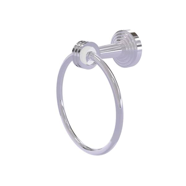 Allied Brass Pacific Beach Collection Wall Mounted Towel Ring with Dotted Accents in Polished Chrome