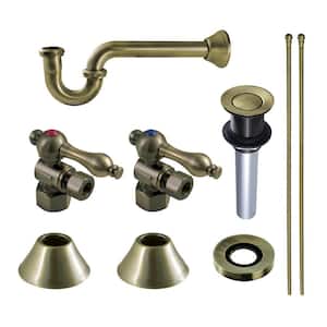 Trimscape Traditional Plumbing Sink Trim Kit 1-1/4 in. Brass with P- Trap and Overflow Drain in Antique Brass