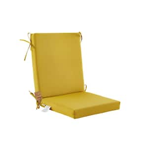 Outdoor Patio Dining High Back Chair Cushions with Removable Cover, Chair Seat Cushion 42" L x 21" W x 3" H, GrassYellow