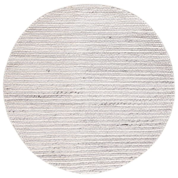 Natura 10 ft. x 10 ft. Ivory/Light Gray Basket Marle Round Area Rug