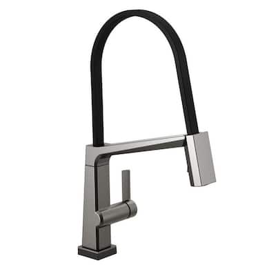 Pivotal Single-Handle Pull-Down Sprayer Kitchen Faucet with Touch2O Technology and MagnaTite Docking in Black Stainless