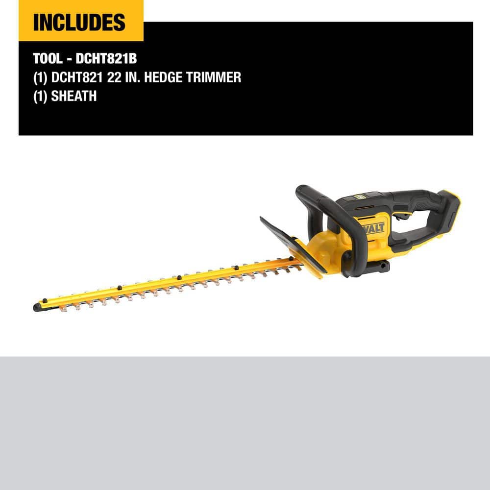 DEWALT 20V MAX 22 in. Cordless Battery Powered Hedge Trimmer (Tool Only) DCHT821B
