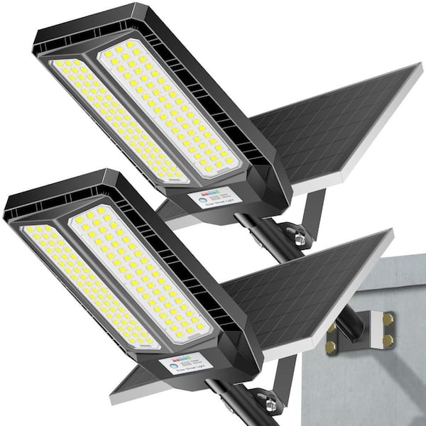 200,000 Lumens 5000-Watt 220° Black Motion Sensing Dusk to Dawn Integrated LED Flood Light (2-Pack)