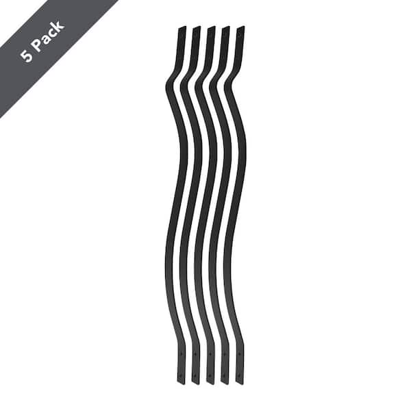 Deckorators 40 in. x 1 in. Textured Black Aluminum Baroque Baluster (5-Pack)