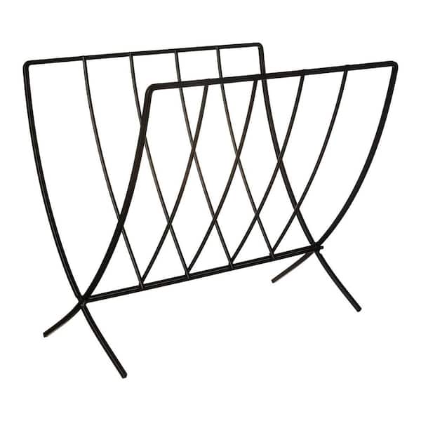 Afoxsos Seville Magazine Rack Standing Wire Storage for Desk, Office, Side Table, Files, Workspace, Books & Paper (Black)