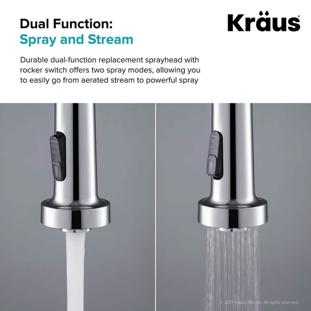 Chrome Dual Function Stainless Steel Kitchen Faucet Sprayer