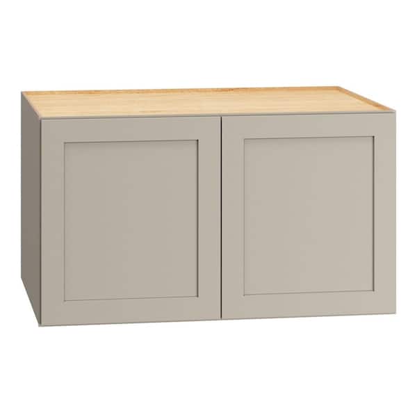 QuickShip Cottage 37 in. W x 24 in. D x 21 in. H Assembled Plywood Shaker Wall Bridge Kitchen Cabinet in Sterling