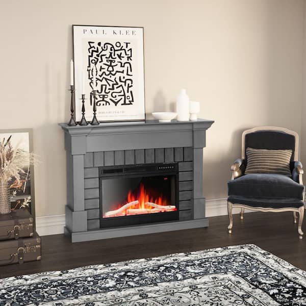 R.W.FLAME 50 in. Freestanding Wood Frame Electric Fireplace in