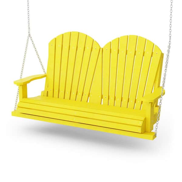 Wildridge Heritage 2-Person Lemon Yellow Plastic Porch Swing