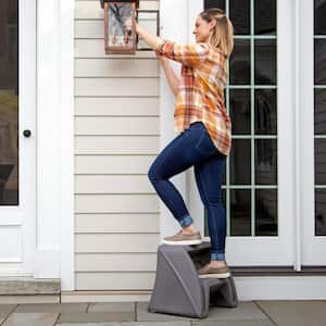 Handy Home Plastic Step Stool in Gray