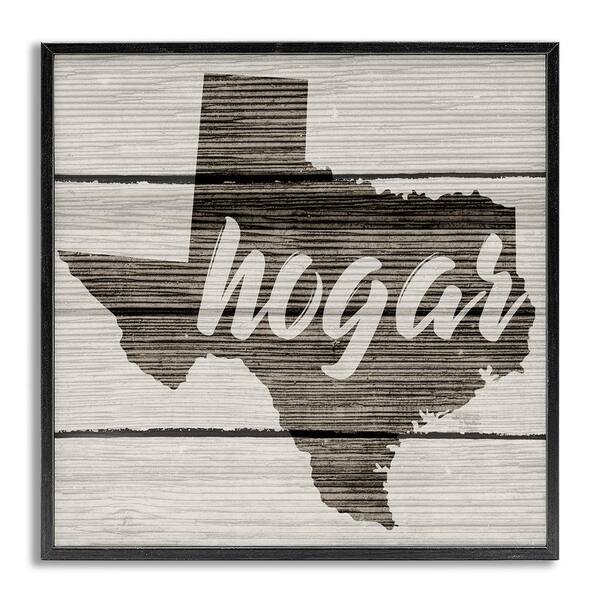 Stupell Industries Texas State Home by Lil' Rue Gray Framed Travel Giclee Art Print 12 in. x 12 in.