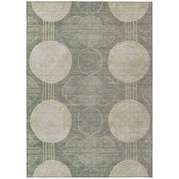 Chantille Machine Washable Indoor/Outdoor Abstract ACN3064 Basil 10 ft. x 14 ft. Area Rug