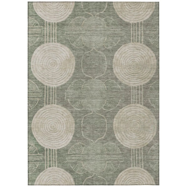 Chantille Machine Washable Indoor/Outdoor Abstract ACN3064 Basil 5 ft. x 7 ft. 6 in. Area Rug