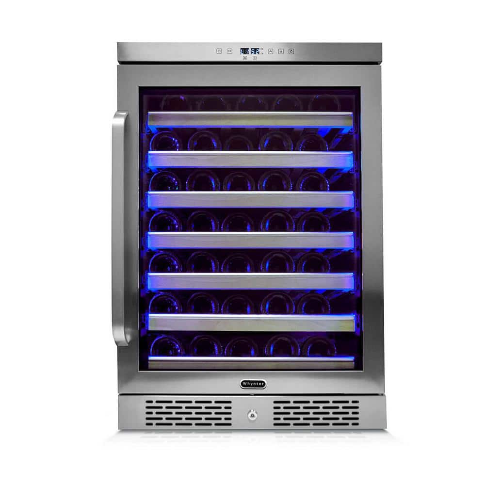 24 in. Single Zone 54 Bottles Undercounter Built-In Spectrum Light Wine Cooler Refrigerator w/ Lock Stainless Steel LED price history on PriceWatchPro