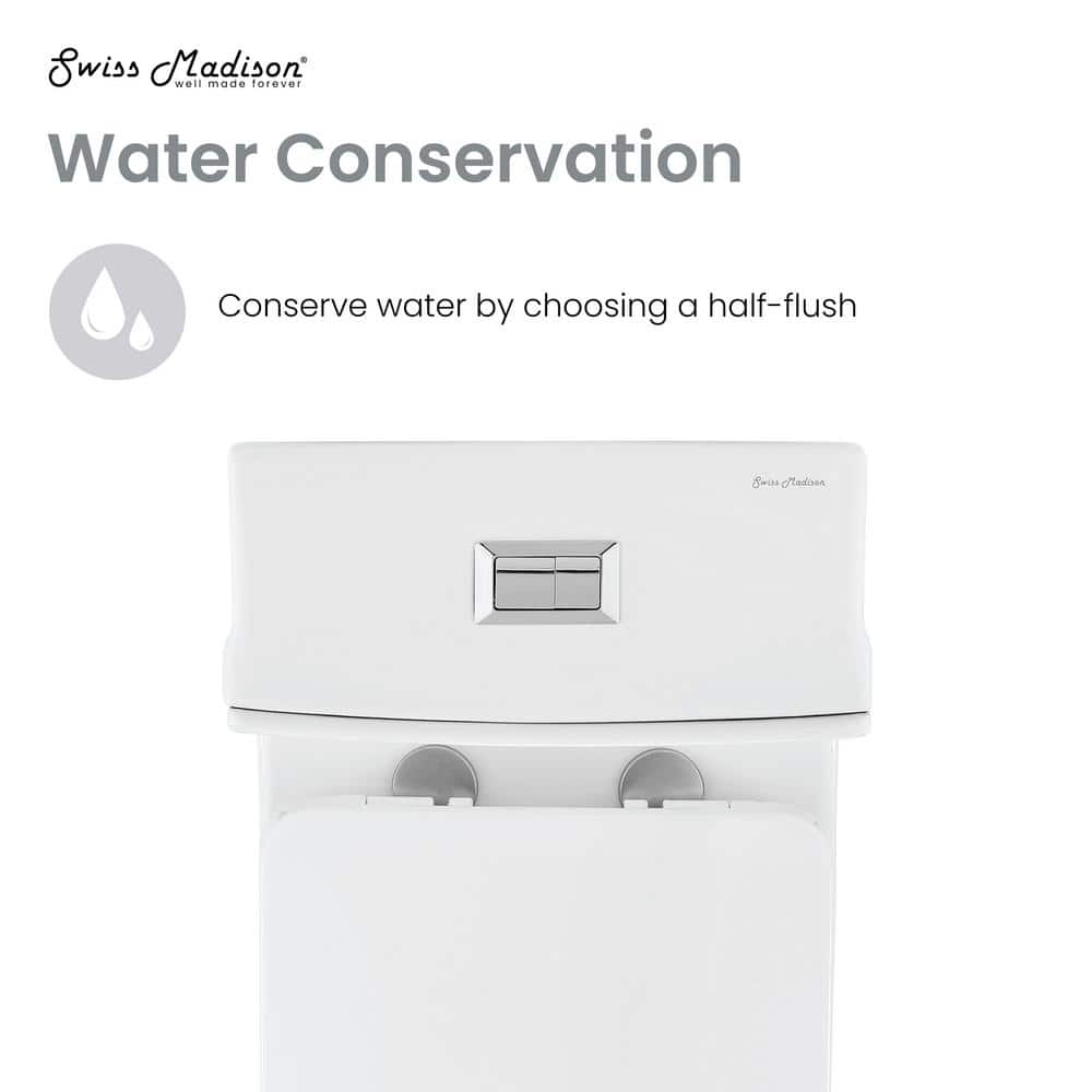 Elongated High-Efficiency Dual-Flush Free-Standing Toilet in White