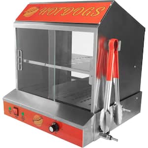 252 sq. in. Stainless-Steel Smokeless Electric Hotdog Machine with Bun Warmer