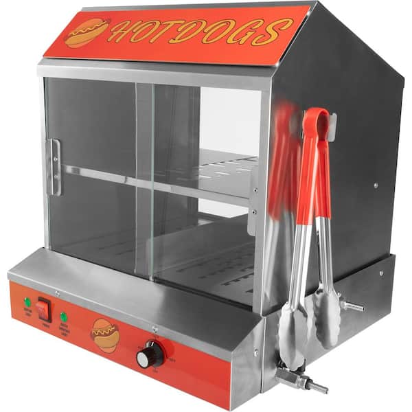 GREAT NORTHERN 252 sq. in. Stainless-Steel Smokeless Electric Hotdog Machine with Bun Warmer