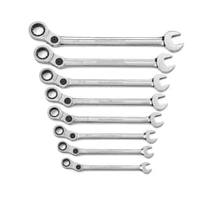 SAE 72-Tooth Indexing Combination Ratcheting Wrench Tool Set (8-Piece)