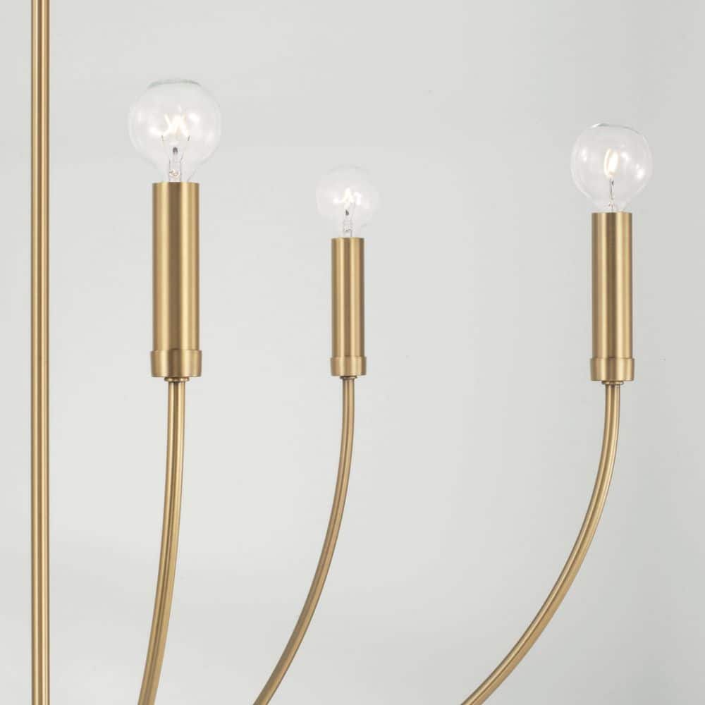 Ansley 6-Light Aged Brass Mid-Century Modern Chandelier