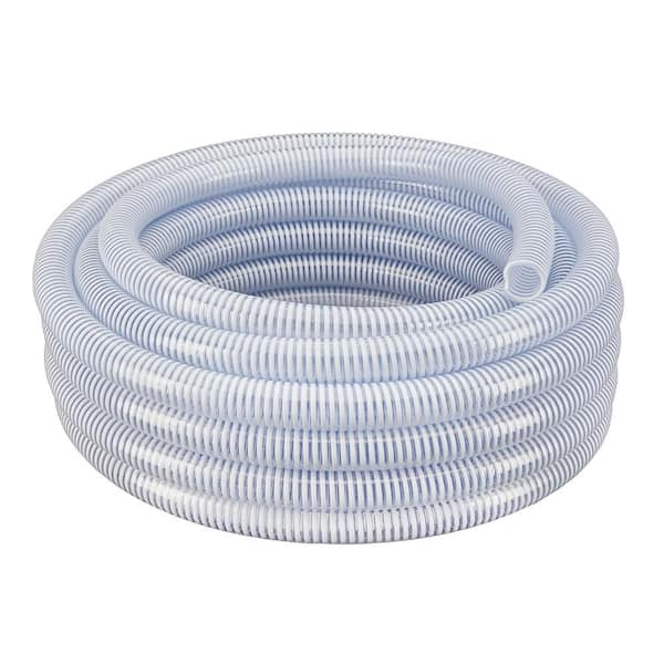 HYDROMAXX 1 in. Dia x 100 ft. Clear Flexible PVC Suction and Discharge Hose with White Reinforced Helix
