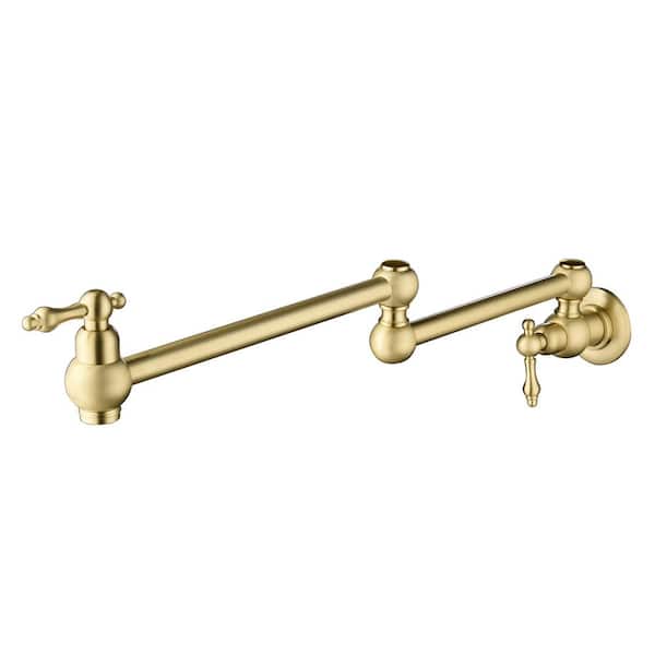 Zalerock Classic Wall Mounted Pot Filler in Brushed Gold