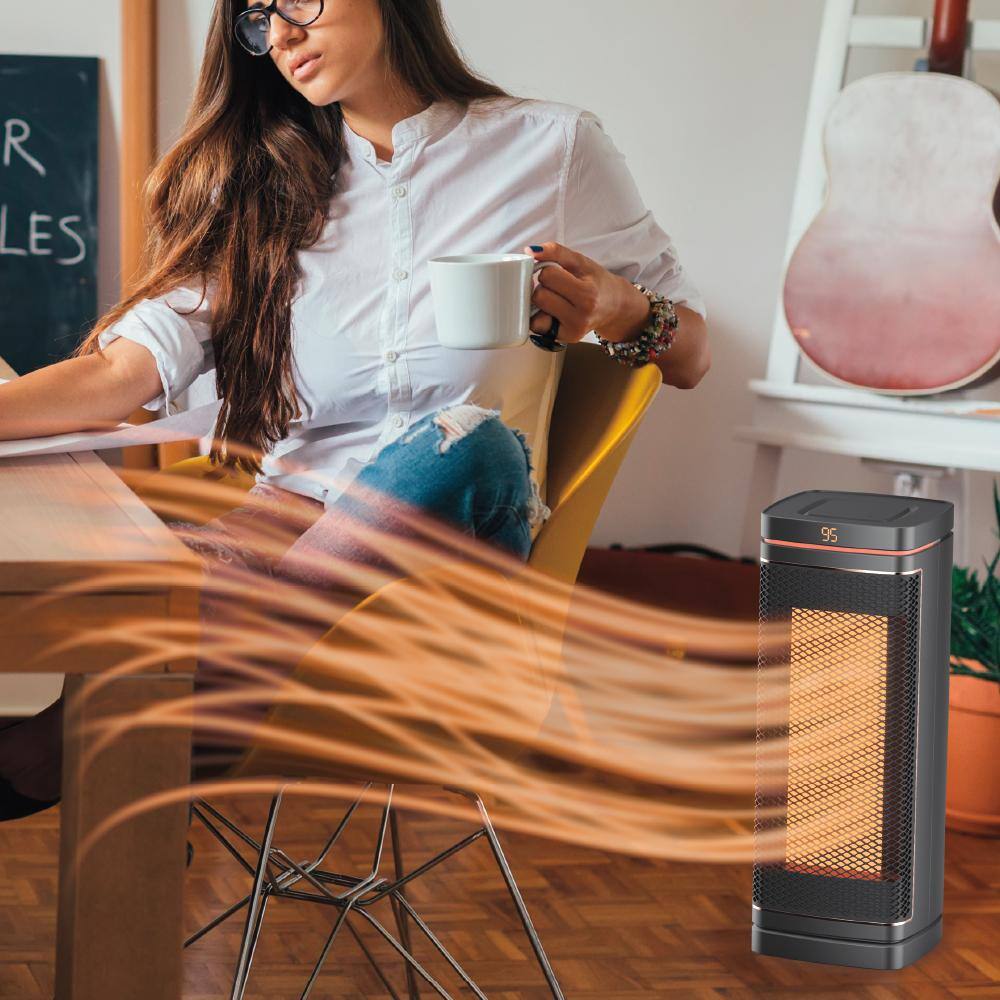 Copper Core Oscillating Ceramic Tower Heater with Remote