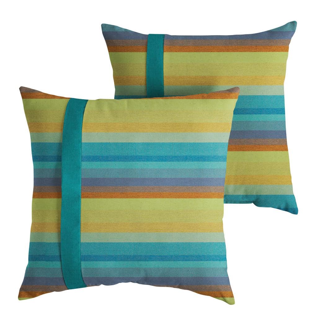 Sunbrella Astoria Lagoon Outdoor Knife Edge Throw Pillows (2-Pack)