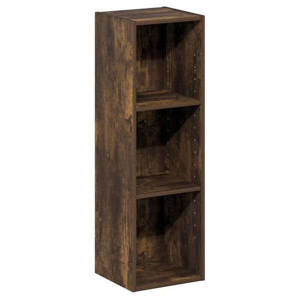 wood iron shelf 710*600*225〈ブラウン〉 Furinno FULDA 31.5 in. Tall Amber Pine Wood 3-Shelf Narrow