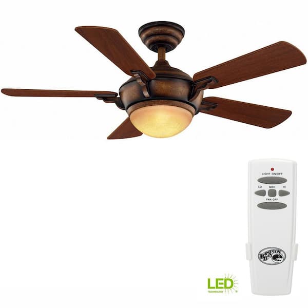 Hampton Bay Midili 44 In Indoor Led Gilded Espresso Dry Rated Ceiling Fan With 5 Reversible Blades Light Kit And Remote Control 68100 The Home Depot - Hampton Bay Midili Ceiling Fan Remote Not Working