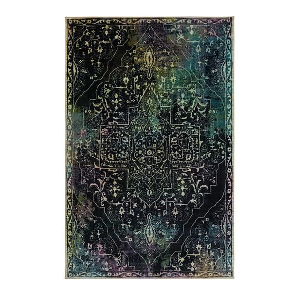 Mohawk Home Rowland Charcoal 5 ft. x 8 ft. Abstract Area Rug